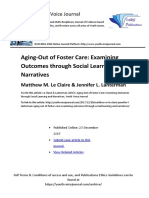 PREVIEW Matthew Le Claire & Jennifer Lanterman (2017) "Aging-Out of Foster Care: Examining Outcomes Through Social Learning and Narratives"