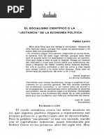 El Socialismo Científico o La Jactancia de La Economía Política - Pablo Levín - NE.18.04 - 2002