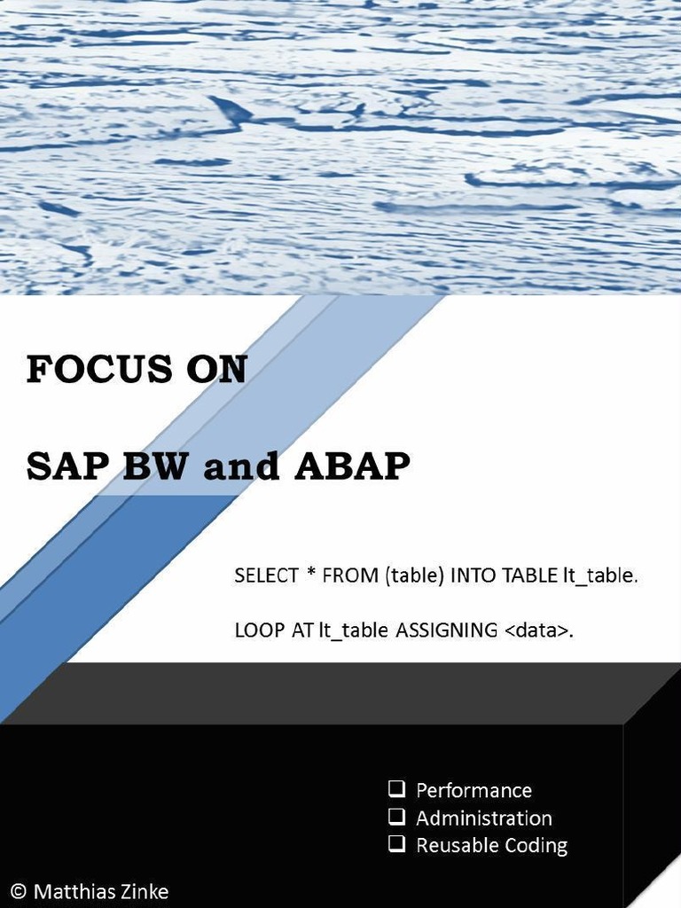 Good Abap Programming Practice Manual in Sap BW Incl Hana PDF | PDF ...