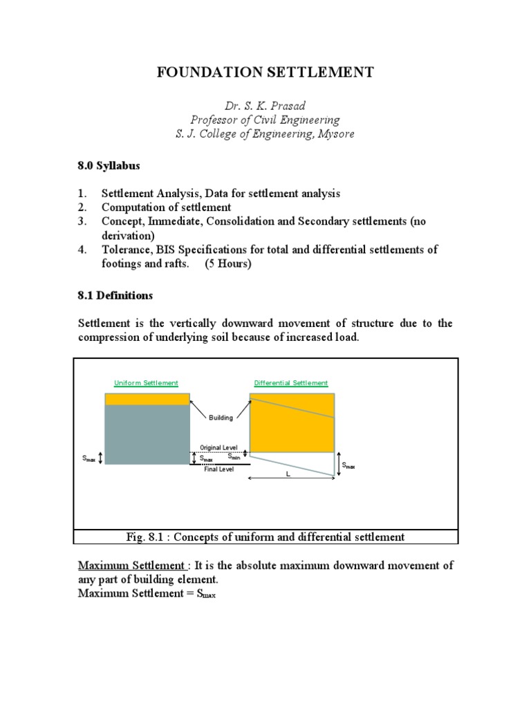 Foundation Settlement Analysis and Types | PDF | Foundation ...