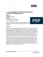An Investigation of The Lexical Dimension of The IELTS Speaking Test