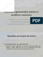 Dominant Geomorphic Events in Landform Evolution