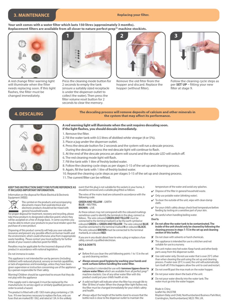 descaling tommee tippee machine