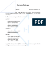 Modelo de Carta para Entregar Documentos