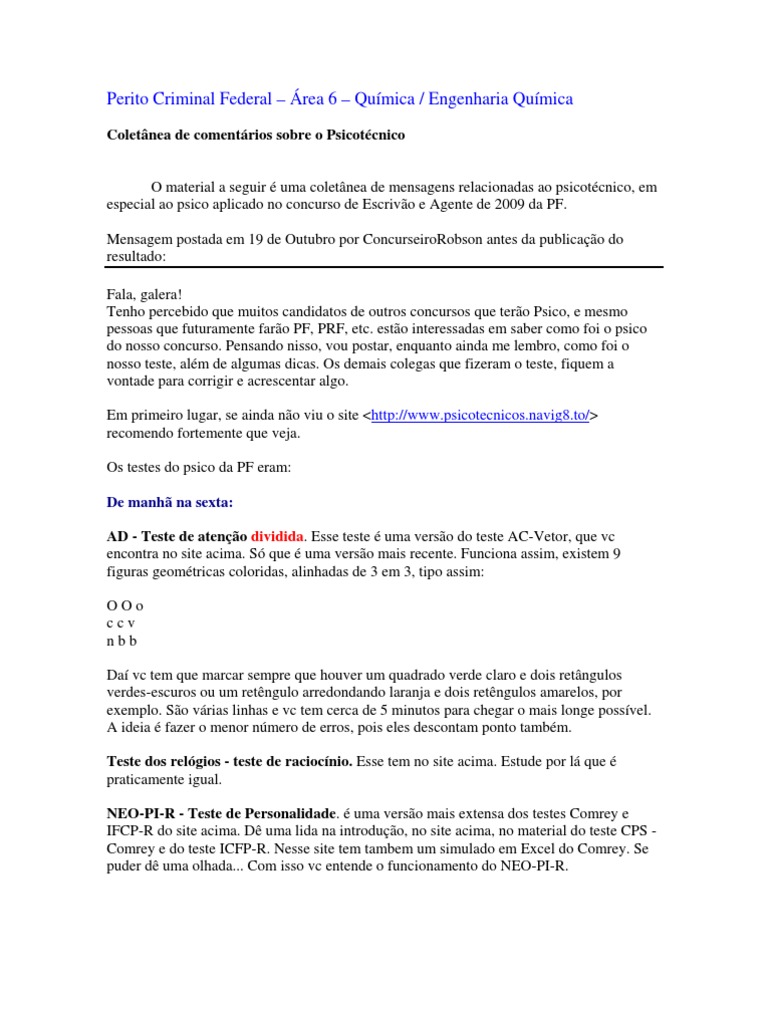 Dicas Do Psicotecnico Pdf Memoria Psicologia
