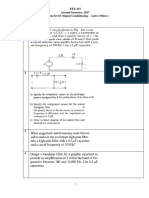 EEE 451 Second Semester, 2017 Problem Set #3 (Signal Conditioning - Active Filters) Date: March 10, 2017 1