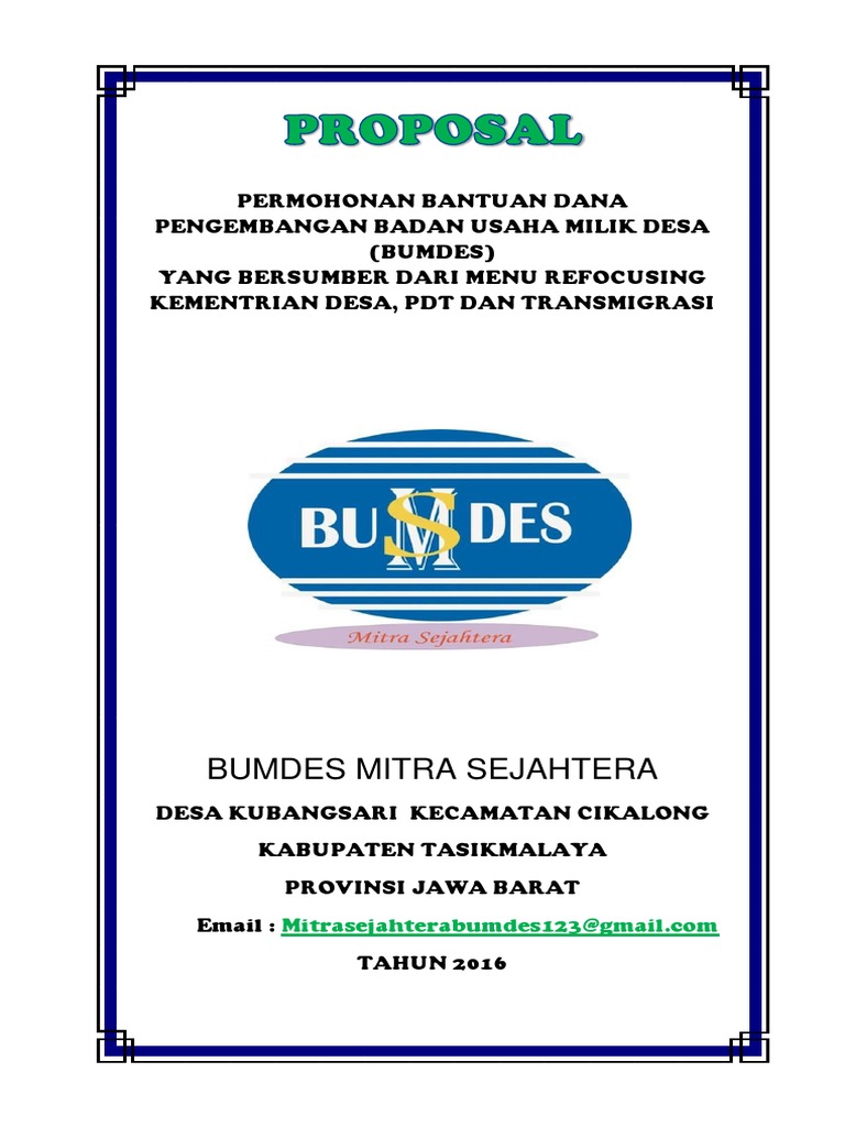 Cover Proposal Bumdes