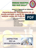 Caracterizacion de aceite de semila de marcuya