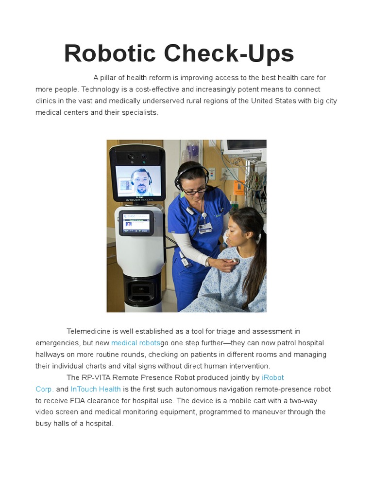 Robotic Check-Ups: Medical Robots | PDF