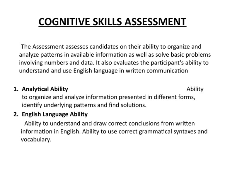 IBM Cognitive Skills Assessment Guide | PDF | Language Arts & Discipline