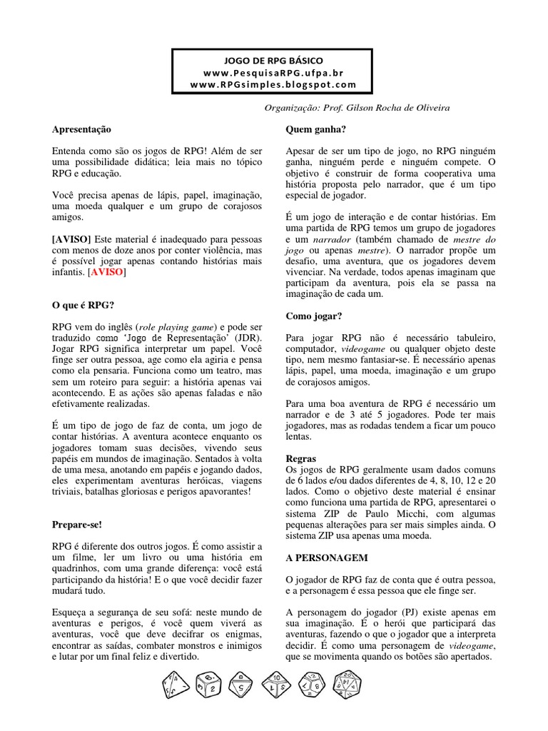 Jogo RPG Basico | PDF | Jogos de RPG | Pirataria