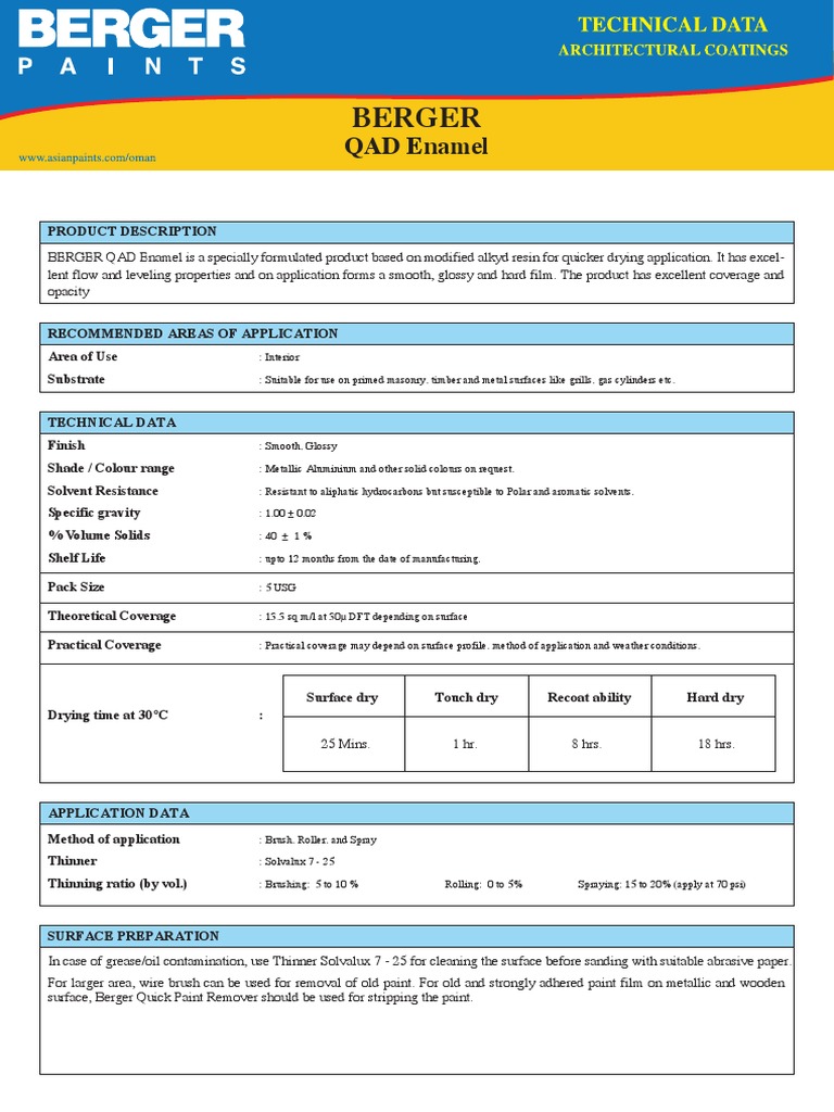 Berger QAD Enamel.pdf Paint Industries