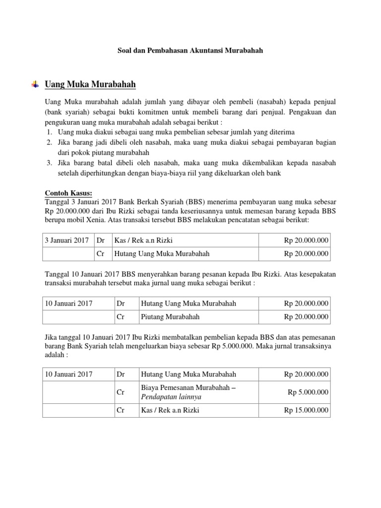 Soal Akuntansi Murabahah Rizki Silva