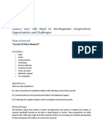 Article No 3: China's New Silk Road To Development Cooperation: Opportunities and Challenges