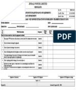 JPL Checklist for Preventive Maintenance of Oil Vapor Extraction Fans