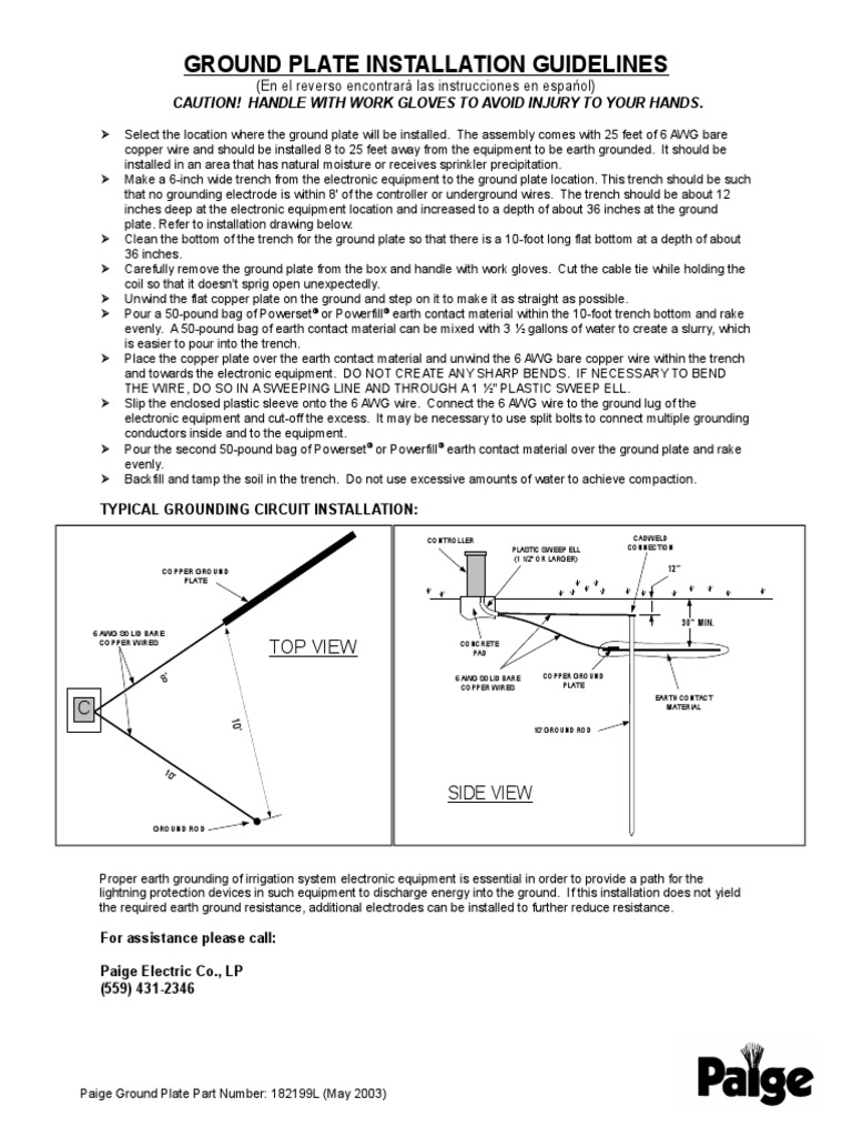 Ground Plate Installation Guidelines | PDF | Electric Power | Electricity