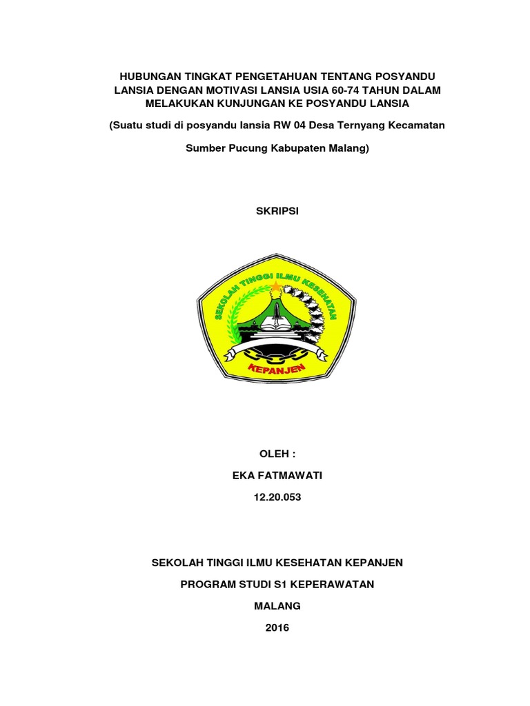 324292694 Hubungan Tingkat Pengetahuan Tentang Posyandu Lansia
