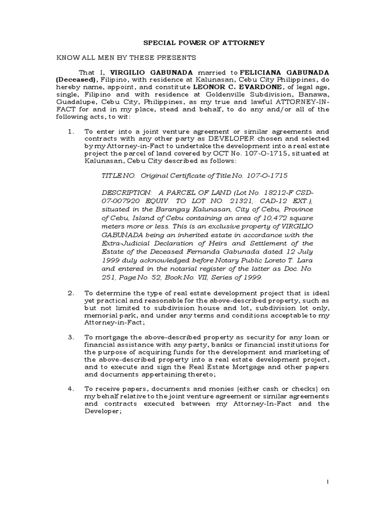 Appointing an AttorneyinFact to Oversee the Development of Inherited