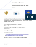 Cross - Border Cooperation Programme Montenegro - Kosovo (2014 - 2020) - 1 Call For Proposal Europeaid/138-710/Id/Act/Multi