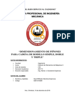 Dimensionamiento de Piñones para Cadena de Rodillos Simple Doble y Triple