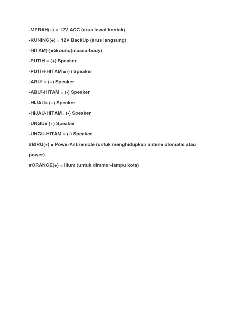 Warna Kabel Tape Mobil Pdf