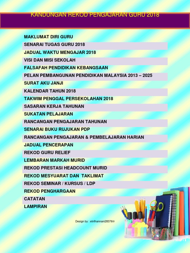 Kandungan Fail RPH 2018  PDF