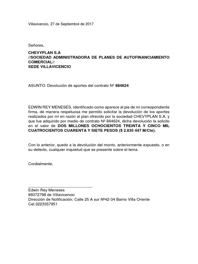 devolucion chevyplan Agitación