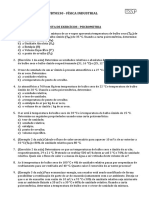 Lista de Exercícios Psicrometria