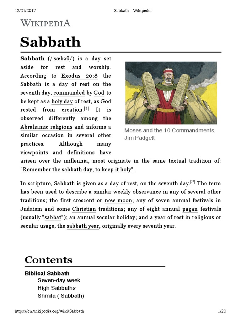 Sabbath: Sabbath (/ˈsæbəθ/) is a day set | PDF | Sabbath In ...