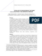 Ansiedad Social en La Adolescencia Factores Psicoevolutivos y de Contexto Familiar