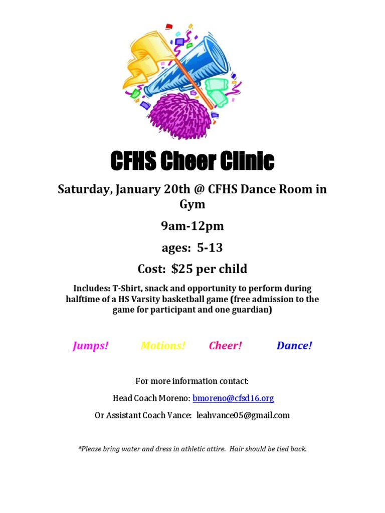 CFHS Cheer Clinic Flyer PDF