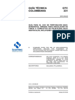 GTC 231 - GUÍA PARA EL USO DE PERFORACIÓN MAXI-HORIZONTAL DIRIGIDA PARA INSTALACIÓN DE TUBOS O DUCTOS DE PE (Cruce de Rios) PDF