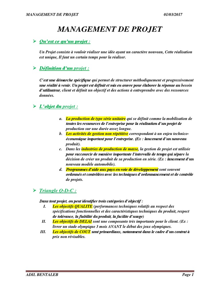 Management de Projet PDF  PDF  Gestion de projet  Science