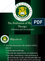 The Profession of Physical Therapy - Definition and Development