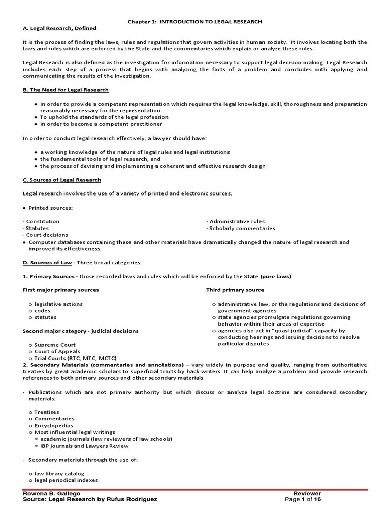 Introduction to Legal Research in the Philippines | PDF | Precedent ...