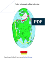 Mapa: La Ruta Del Mar Del Norte y La Ruta Tradicional Del Sur Fuente: Oxford Energy Comment August 2007