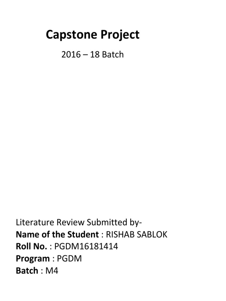 capstone project literature review sample