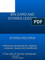 Bin Card and Stores Ledger