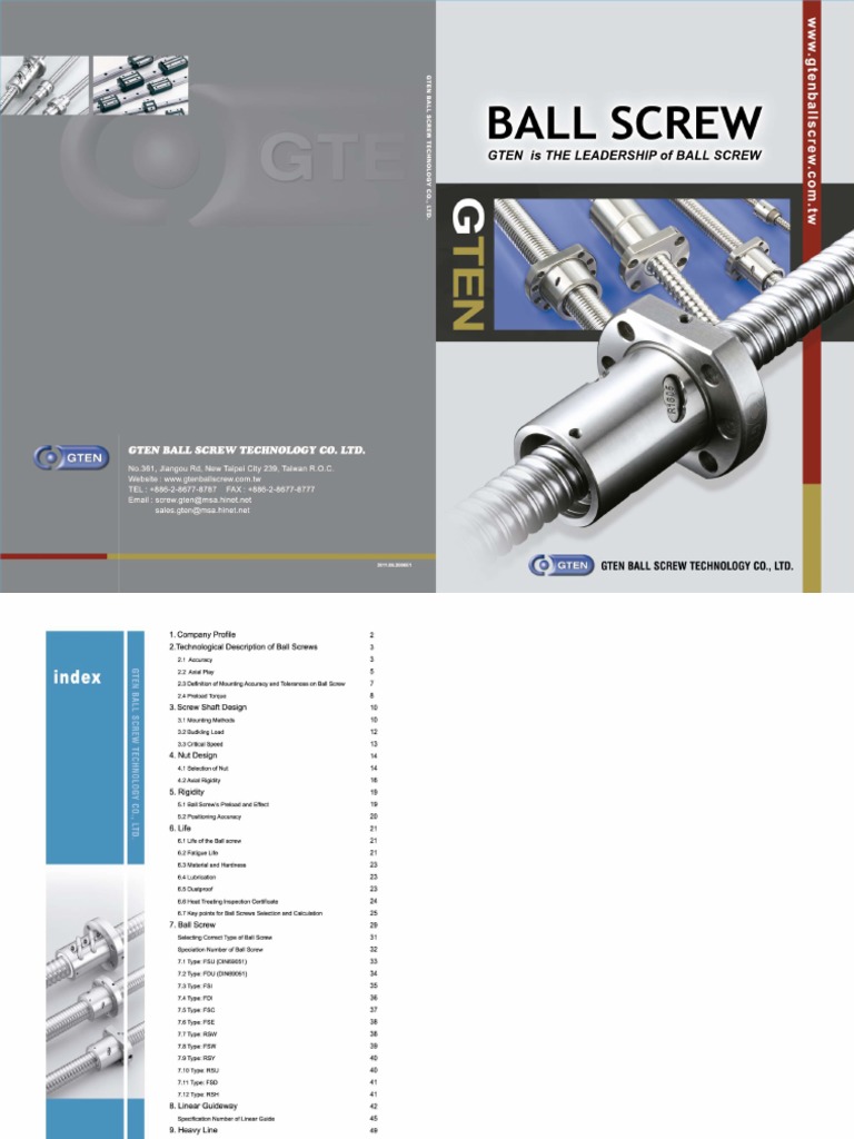 Gten Ballscrew Catalogue PDF