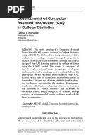 Download Development of Computer Assisted Instruction CAI in College Statistics by Amadeus Fernando M Pagente SN367707536 doc pdf