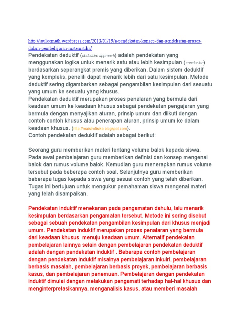 Pendekatan Induktif Dan Deduktif Pdf