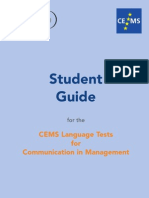 Student Guide: CEMS Language Tests For Communication in Management