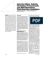 SPE 018461 Injection-Water Salinity, Formation Pretreatment and Well Operations, Fluid-Selection Guidelines