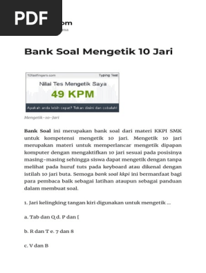 Bank Soal Mengetik 10 Jari Html