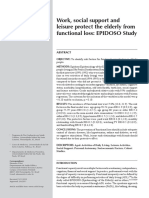 77. Work, Social Support and Leisure Protect the Elderly From Functional Loss EPIDOSO Study