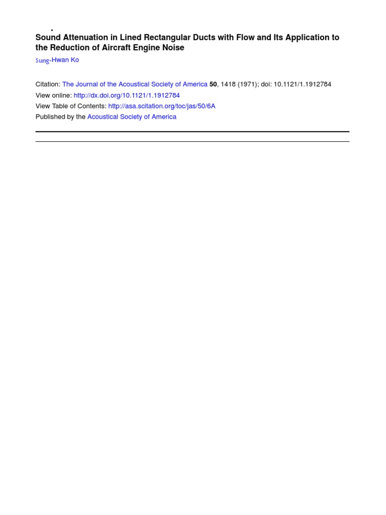 Sound Attenuation in Lined Rectangular Ducts With Flow and Its ...