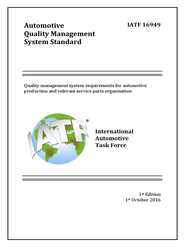 IATF 169492016 Soft PDF Iso 9000 Production And Manufacturing