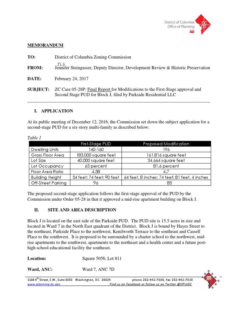 Parkside Block J PUD Modifications Report | PDF | Affordable Housing ...