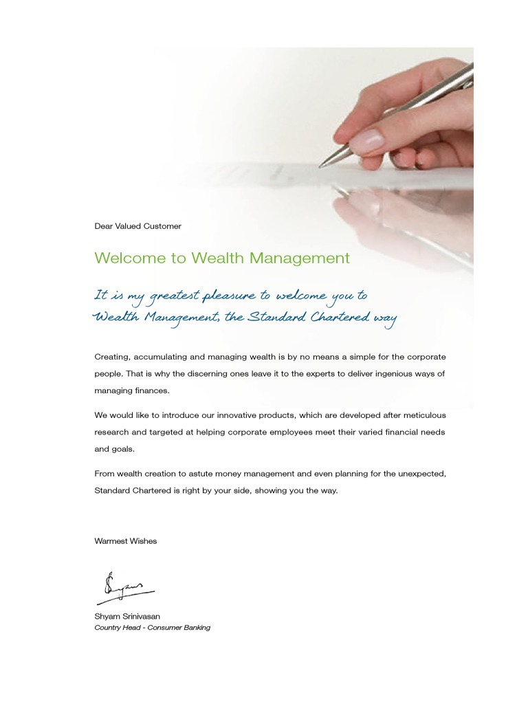 Standard Chartered Wealth Management Pack PDF Liability Insurance