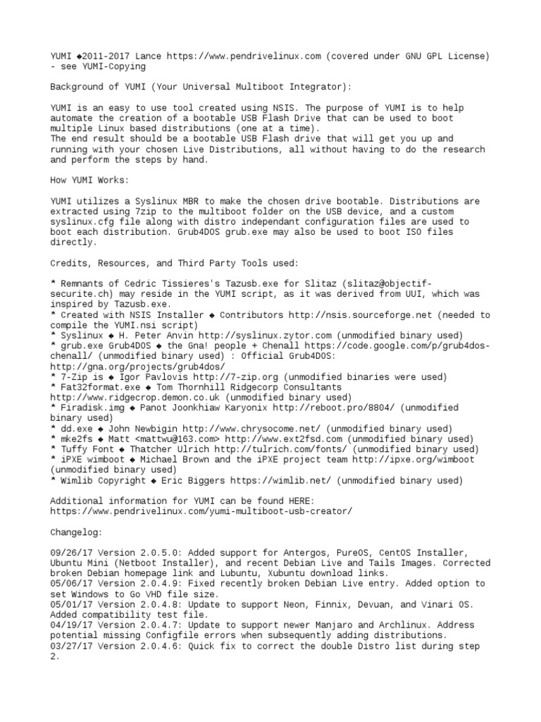 YUMIReadme.txt Linux Distribution File System